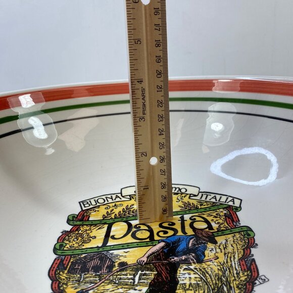 Himark San Remo Buona Italia 12" Ribbed Pasta Serving Bowl Ceramic Italy - Picture 6 of 6